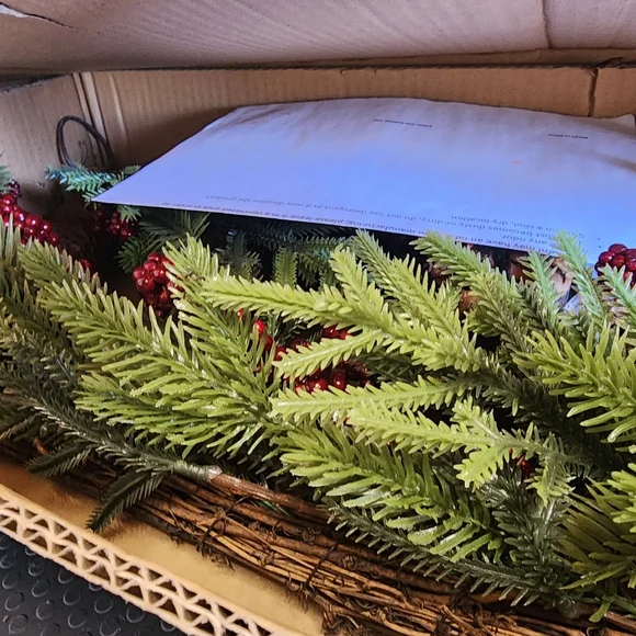 Wicker Park 36" Unlit Berry & Pinecones - Picture 5 of 5